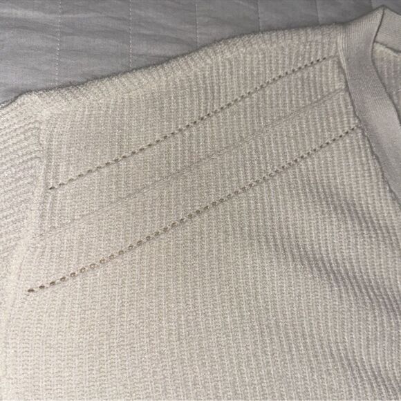 CYRUS L Ivory Three Button Boxy Fit Drop Sleeve Cozy Knit Cardigan - Picture 15 of 16